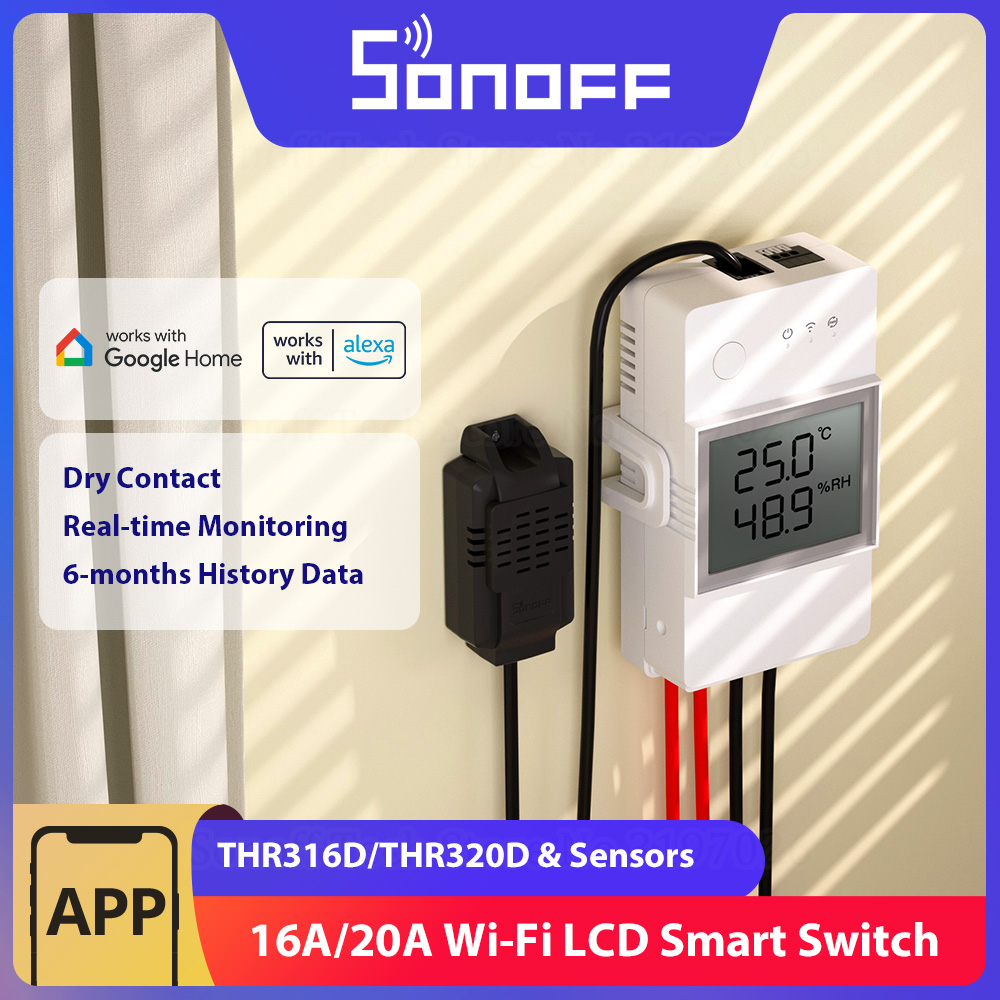 Sonoff Basic - SONOFF THR316D/THR320D Temperatuur Vochtigheid Slimme Schakelaar