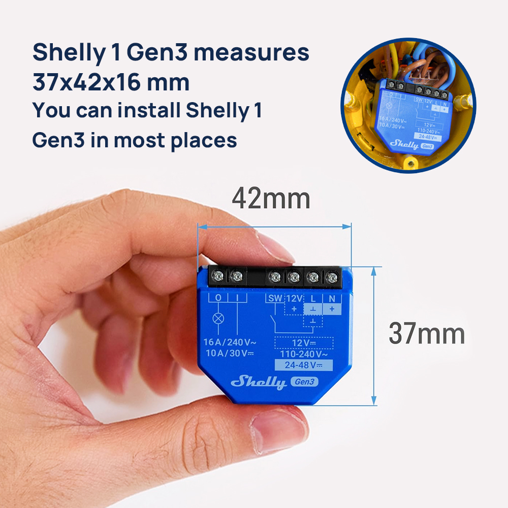 Shelly 1 Gen3 Droge Contact Sm - Shelly Plug recensie en prijs